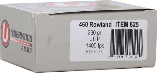UNDERWOOD 460 ROWLAND 230GR – JHP 20RD 10BX/CS