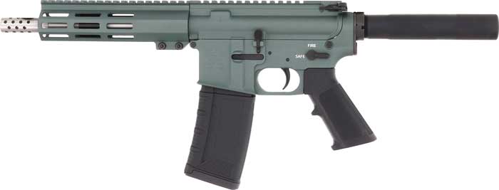 GLFA AR15 PISTOL 223 WYLDE – 7.5″ SS. BBL. CHARCOAL GREEN