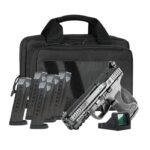 S&W M&P 9 Full Size M2.0 Optic Ready Handgun Bundle 9mm Luger 17rd Magazine(6) 4.22″ Barrel No Thumb Safety Black RFX11 Green Dot Savior Bag