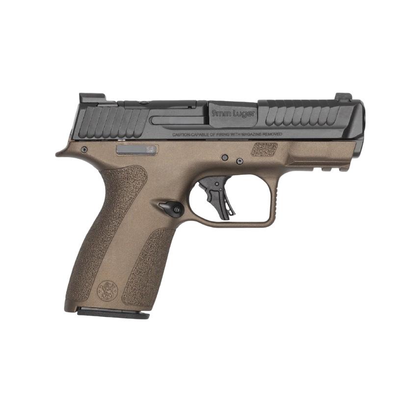 S&W Shield-X Midnight Bronze Handgun 9mm Luger 13(1)&15(1)rd Magazines 3.6″ Barrel Thumb Safety