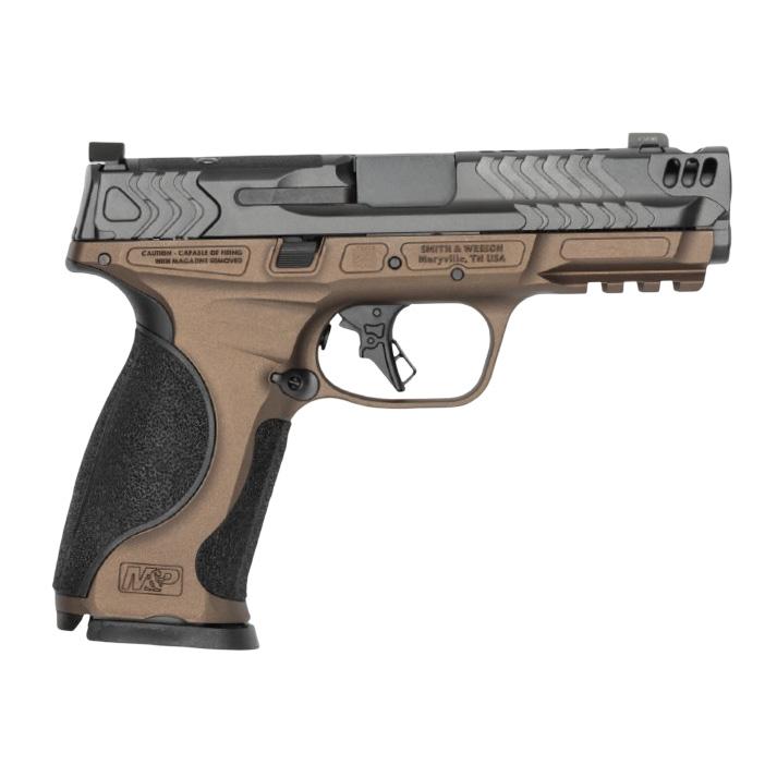S&W PC M&P9 M2.0 Metal Carry Comp Midnight Bronze Grip Handgun 9mm Luger17rd Magazines(2) 4.22″ Ported Barrel