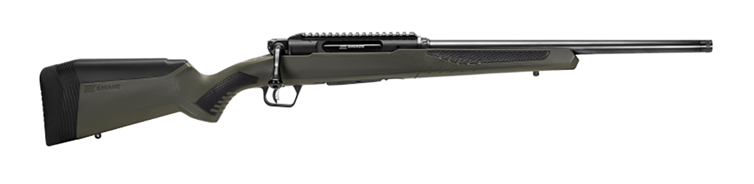 Savage Arms 57654 Impulse Hog Hunter 6.5 Creedmoor 4+1 Matte Black 20″ Threaded Barrel/Rec, Matte OD Green Fixed AccuStock with AccuFit, Includes Detachable Box Mag