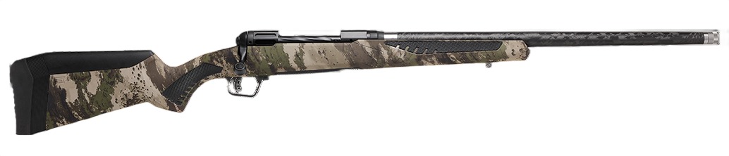 Savage Arms 58018 110 UltraLite 6.5 Creedmoor 4+1 22″ Threaded Carbon Fiber Wrapped Barrel, Black Melonite Rec, Woodland Camo AccuStock with AccuFit
