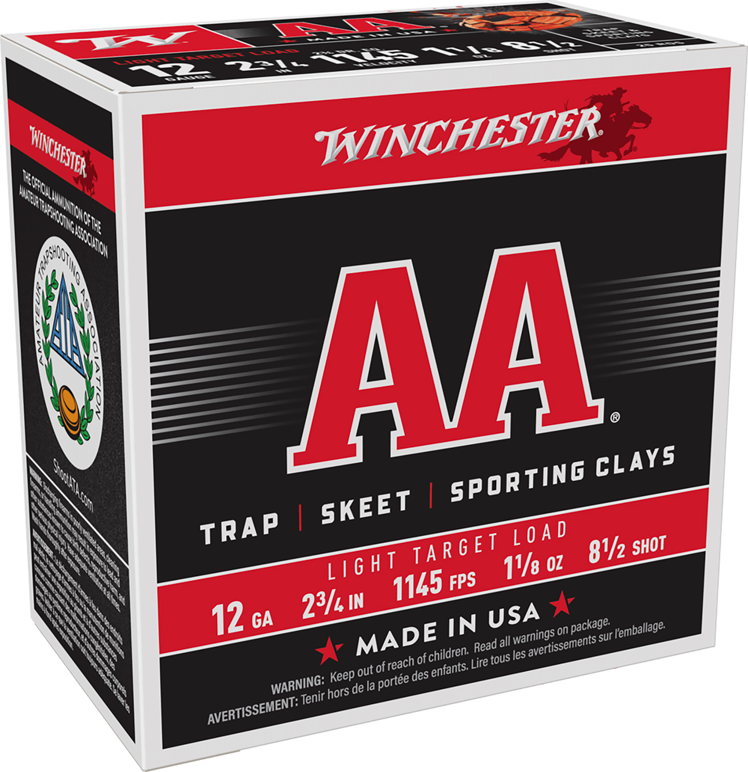 Winchester Ammo AA1285 AA Light Target 12Gauge 2.75″ 1 1/8oz 8.5Shot 25 Per Box/10 Case
