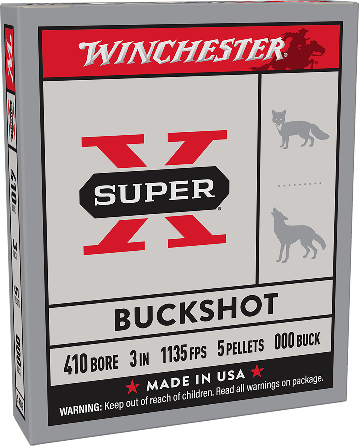 Winchester Ammo XB413 Super X 410Gauge 3″ 5Pellets 000Buck Shot 5 Per Box/50 Case