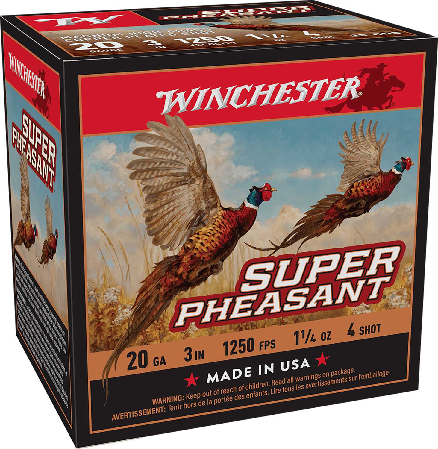 Winchester Ammo X203PH4 Super Pheasant Magnum High Brass 20Gauge 3″ 1 1/4oz 4Shot 25 Per Box/10 Case