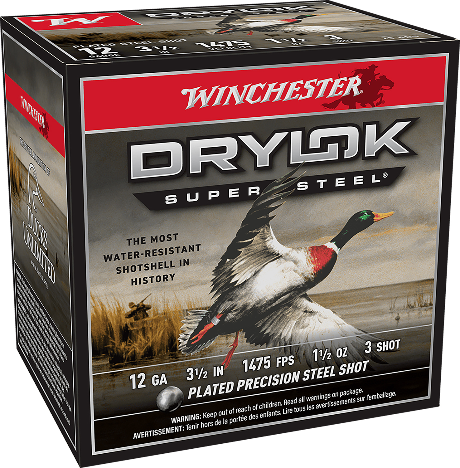Winchester Ammo SSH12LH3 Drylok Super Steel High Velocity 12Gauge 3.50″ 1 1/2oz 3Shot 25 Per Box/10 Case