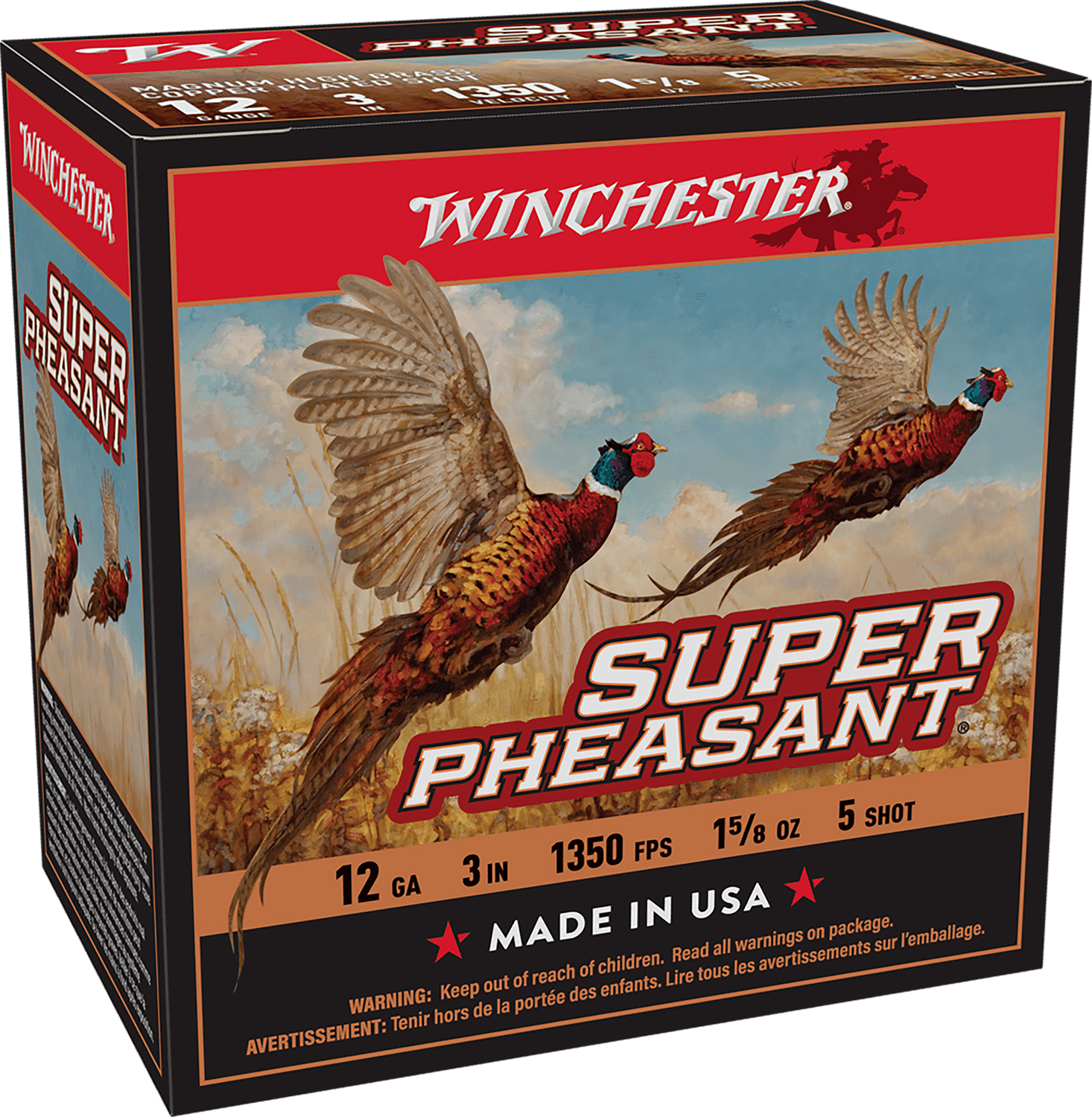 Winchester Ammo X123PH5 Super Pheasant Magnum High Brass 12Gauge 3″ 1 5/8oz 5Shot 25 Per Box/10 Case