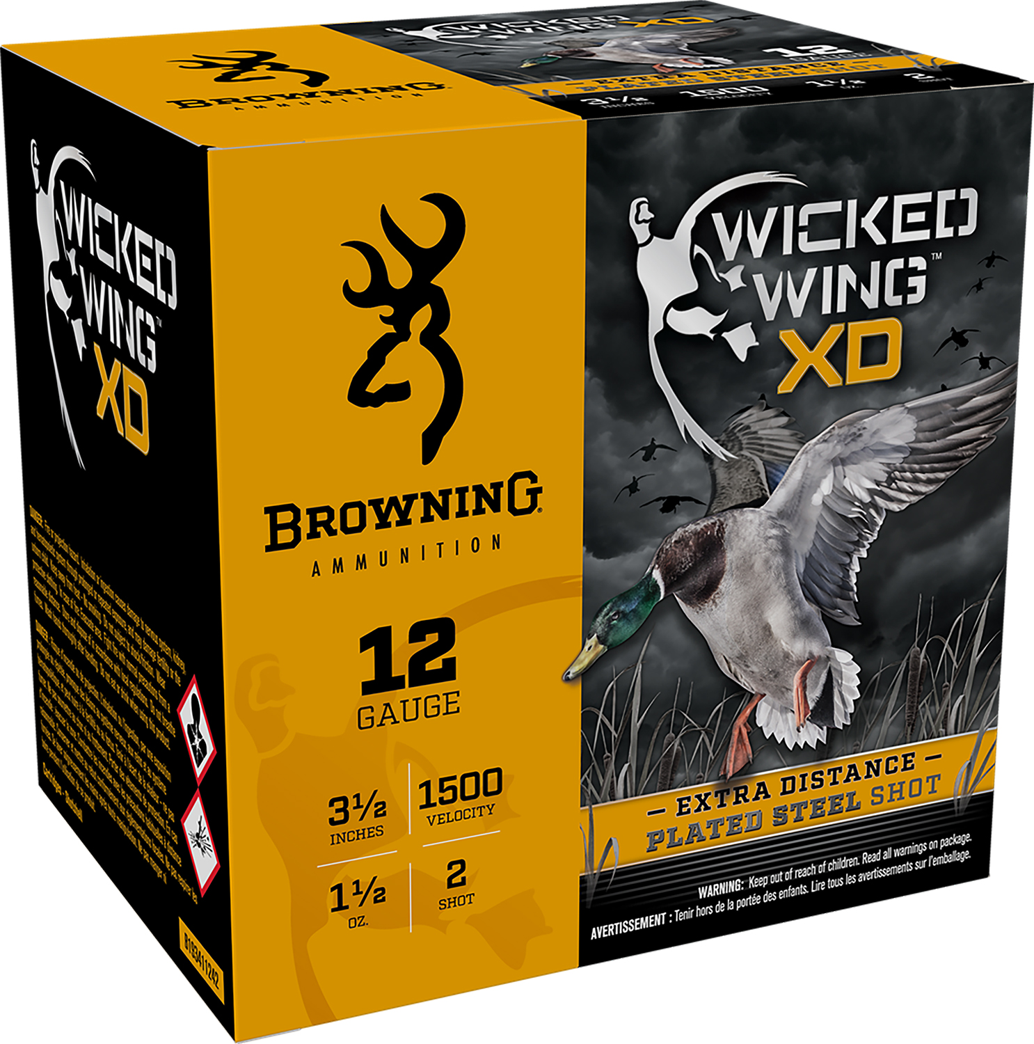 Browning Ammo B193411242 Wicked Wing XD 12Gauge 3.50″ 1 1/2oz 2Shot 25 Per Box/10 Case