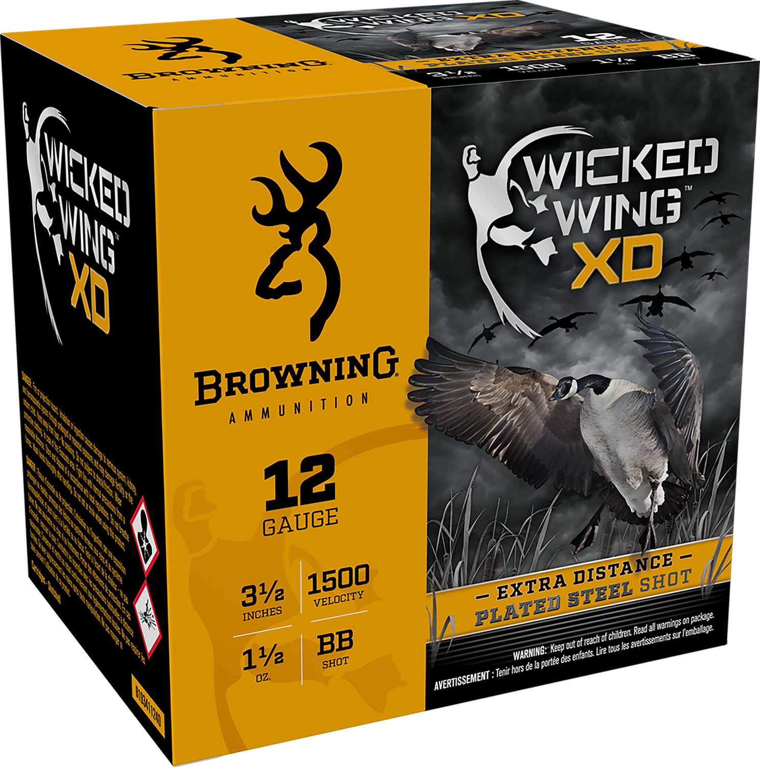 Browning Ammo B193411240 Wicked Wing XD 12Gauge 3.50″ 1 1/2oz BBShot 25 Per Box/10 Case