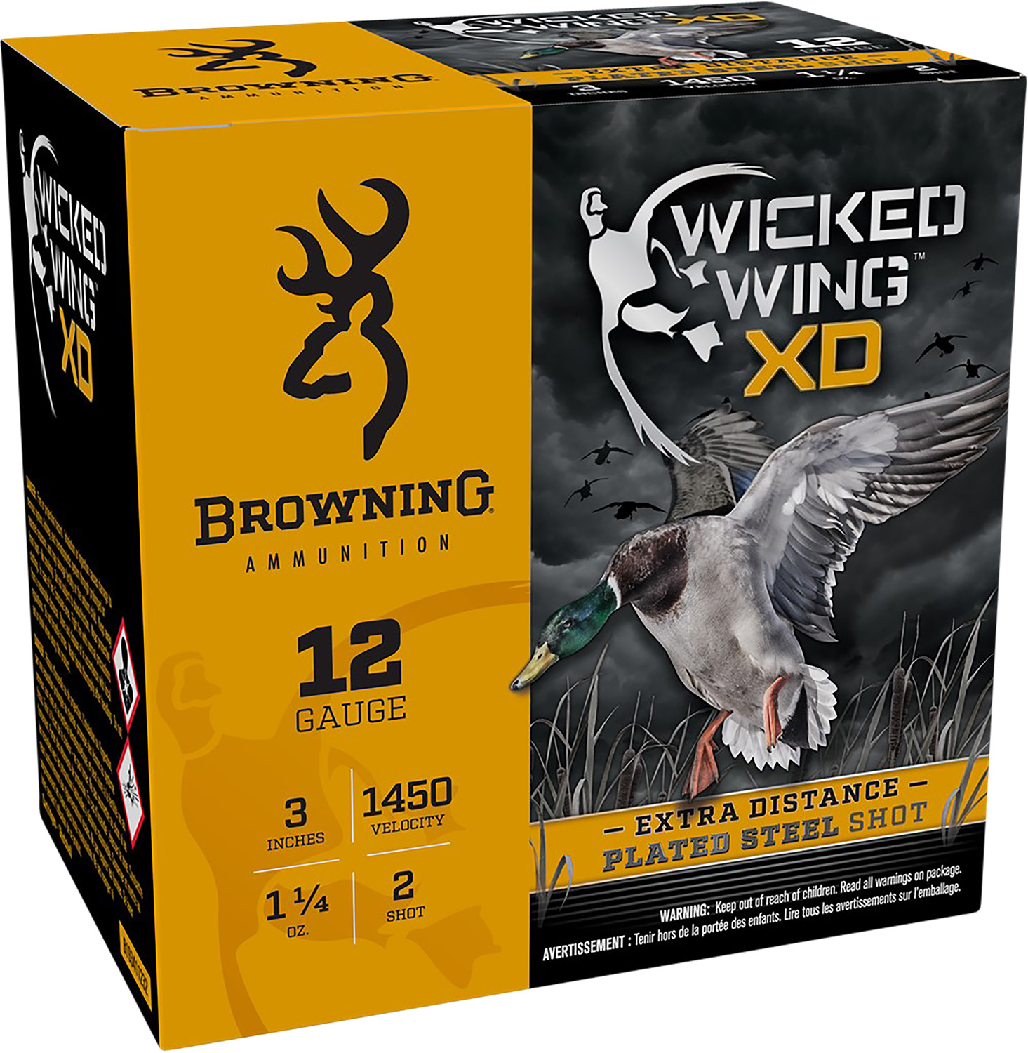 Browning Ammo B193411232 Wicked Wing XD 12Gauge 3″ 1 1/4oz 2Shot 25 Per Box/10 Case
