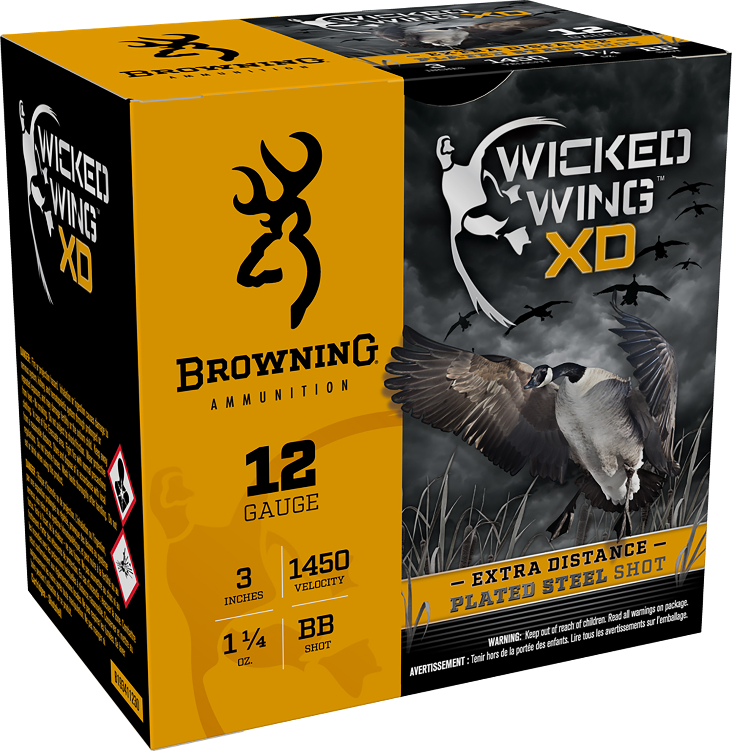 Browning Ammo B193411230 Wicked Wing XD 12Gauge 3″ 1 1/4oz BBShot 25 Per Box/10 Case
