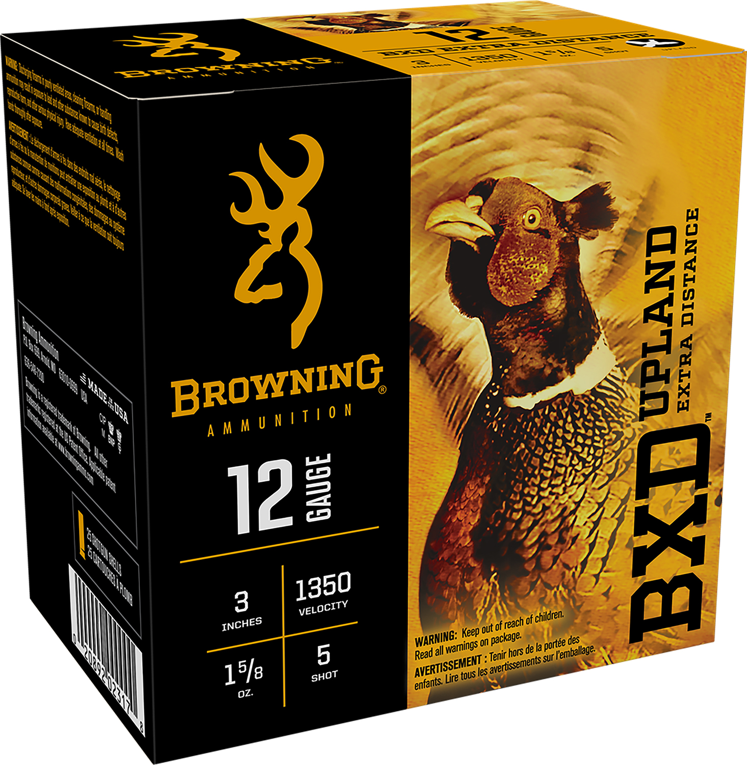 Browning Ammo B193511235 BXD Upland 12Gauge 3″ 1 5/8oz 5Shot 25 Per Box/10 Case