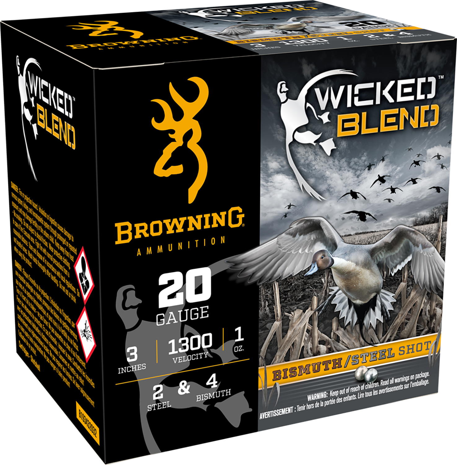 Browning Ammo B193432032 Wicked Blend 20Gauge 3″ 1oz 2/4BI Shot 25 Per Box/10 Case