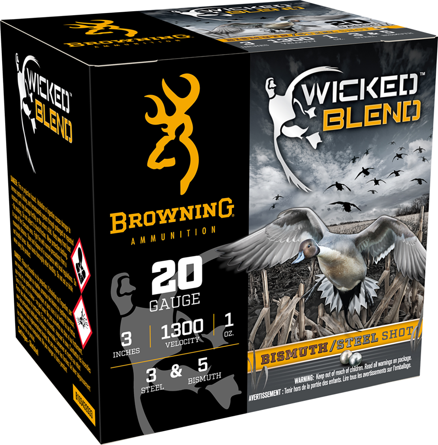 Browning Ammo B193432033 Wicked Blend 20Gauge 3″ 1oz 3/5BI Shot 25 Per Box/10 Case