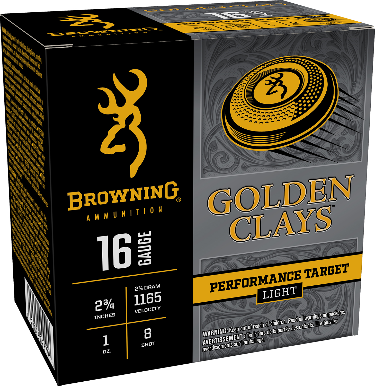 Browning Ammo BGC168 Golden Clays 16Gauge 2.75″ 1oz 8Shot 25 Per Box/10 Case