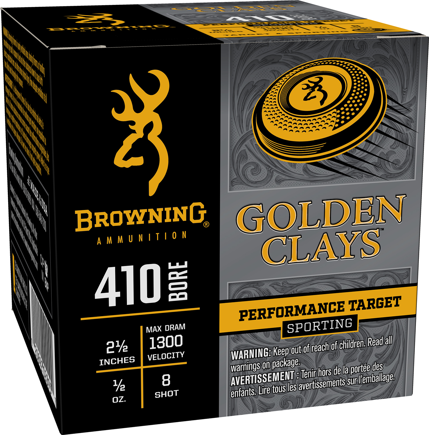 Browning Ammo BGC418 Golden Clays 410Bore 2.50″ 1/2oz 8Shot 25 Per Box/10 Case