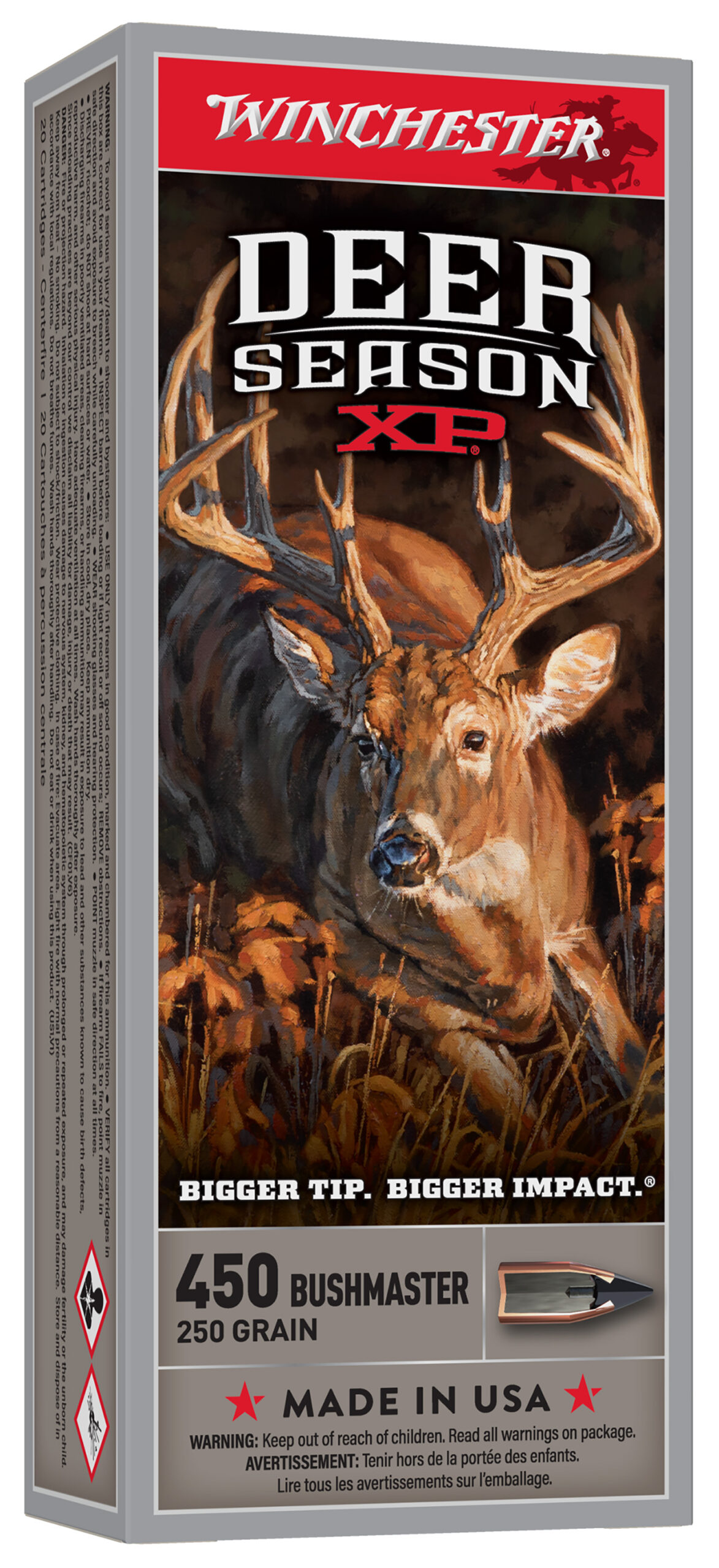 Winchester Ammo X450DS Deer Season XP 450Bushmaster 250gr Extreme Point 20 Per Box/10 Case