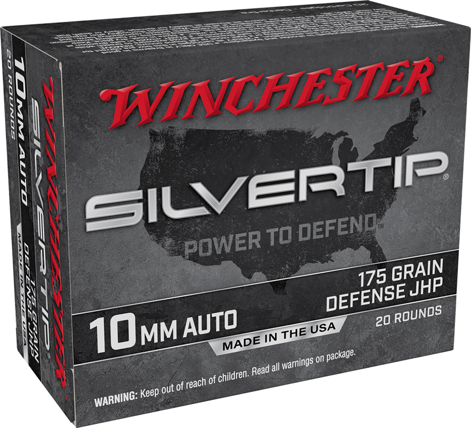 Winchester Ammo W10MMST Super X 10mmAuto 175gr Silvertip Jacket Hollow Point 20 Per Box/10 Case