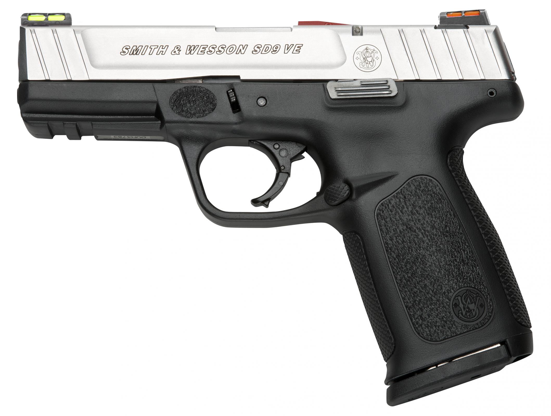 SMITH AND WESSON SD9VE 9MM 10+1 4″ SS HI-VIZ