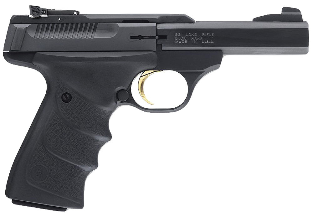 Browning 051408490 Buck Mark Standard Micro *CA Compliant 22 LR 10+1 4″ Slab Side Barrel, Matte Black Serrated Steel Slide & Aluminum Frame, Black Overmolded Grips