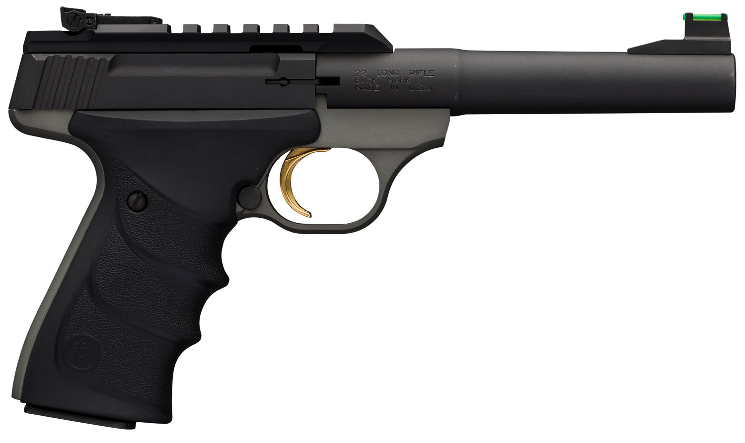 Browning 051530490 Buck Mark Plus Practical 22 LR 10+1 5.50″ Tapered Bull Barrel, Matte Black Optic Ready/Serrated Steel Slide, Matte Gray Aluminum Frame, Black Ultragrip RX Grips