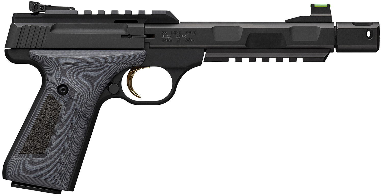 Browning 051597490 Buck Mark Contour Pro 22 LR 10+1 5.90″ Matte Black Gray/Black G-10 Grip