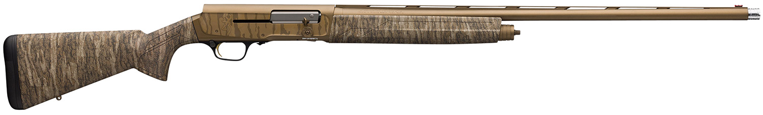 Browning 0118475005 A5 Wicked Wing Sweet Sixteen 16 Gauge 2.75″ 4+1 26″, Burnt Bronze Cerakote Barrel/Engraved Rec, Mossy Oak Bottomland Stock, Fiber Optic Sight, Oversized Controls, 3 Chokes Included