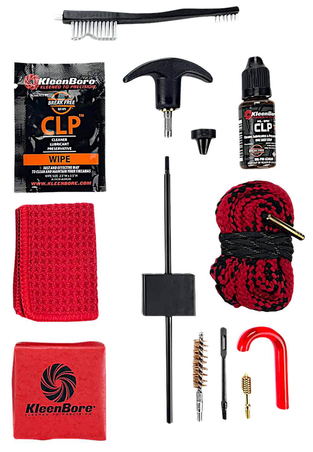 KleenBore KDS-556 Dual Kleen Rod & Pull Through Rope Cleaner .223/ 5.56mm Rifle 30″ Steel Nylon Bristles Phosphor Bronze Bristles