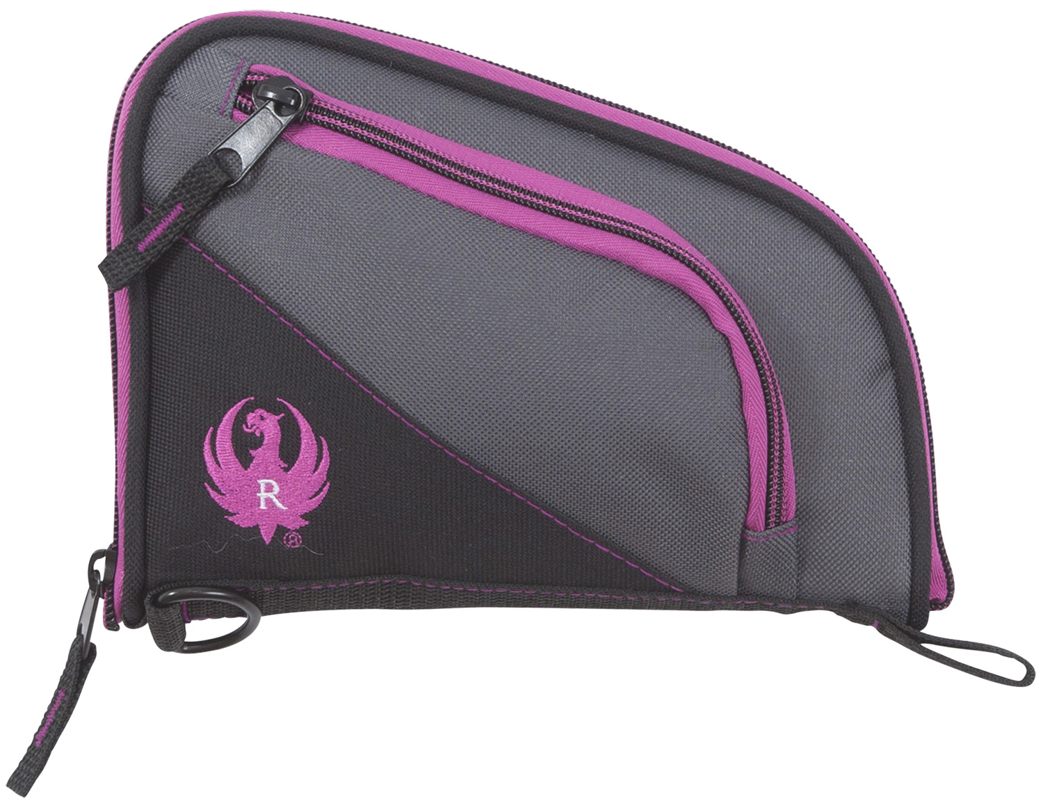 Ruger 27409 Tucson Women’s Handgun Case Black/Gray Orchid Accents Lockable Zippers 8″