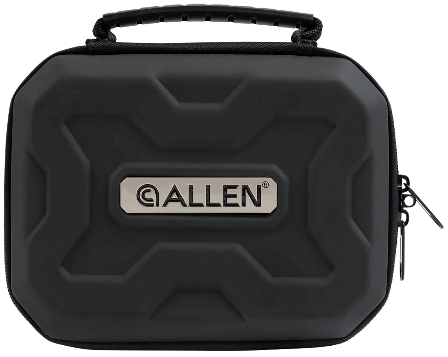 Allen 827 EXO Handgun Case Black Polymer, Molded Carry Handle, Egg Crate Foam & Lockable Zippers 7″ x 5.25″