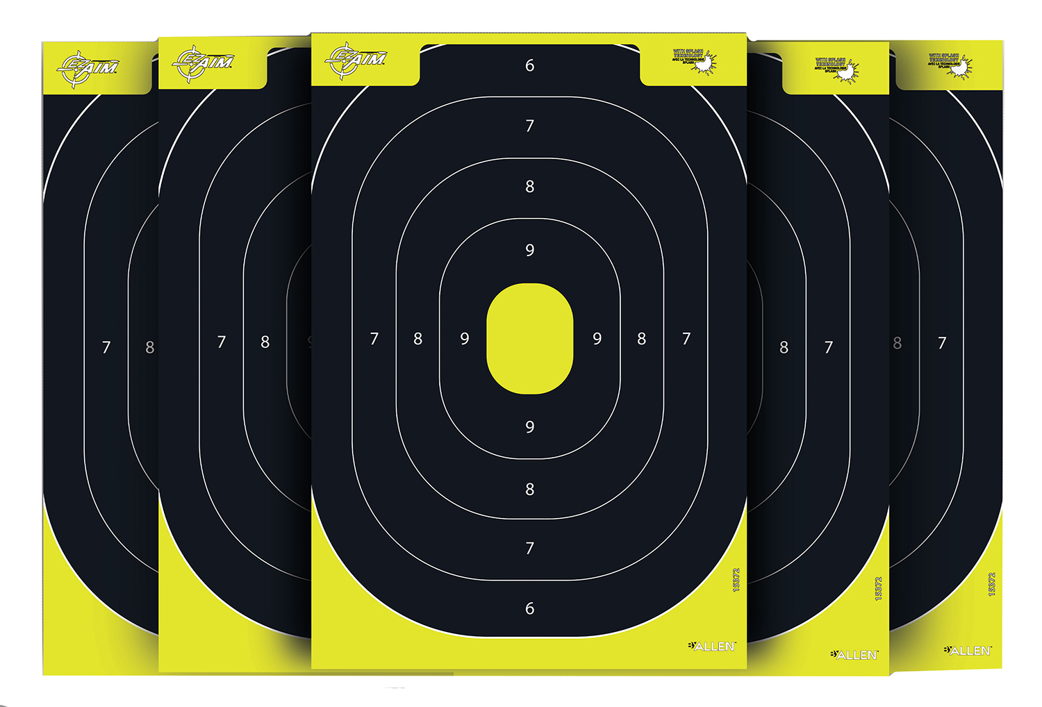 EZ-Aim 1537230 Splash Reactive IPSC Silhouette Paper Hanging 12.50″ W X 18.25″ H Chartreuse/Black 30 Per Pkg