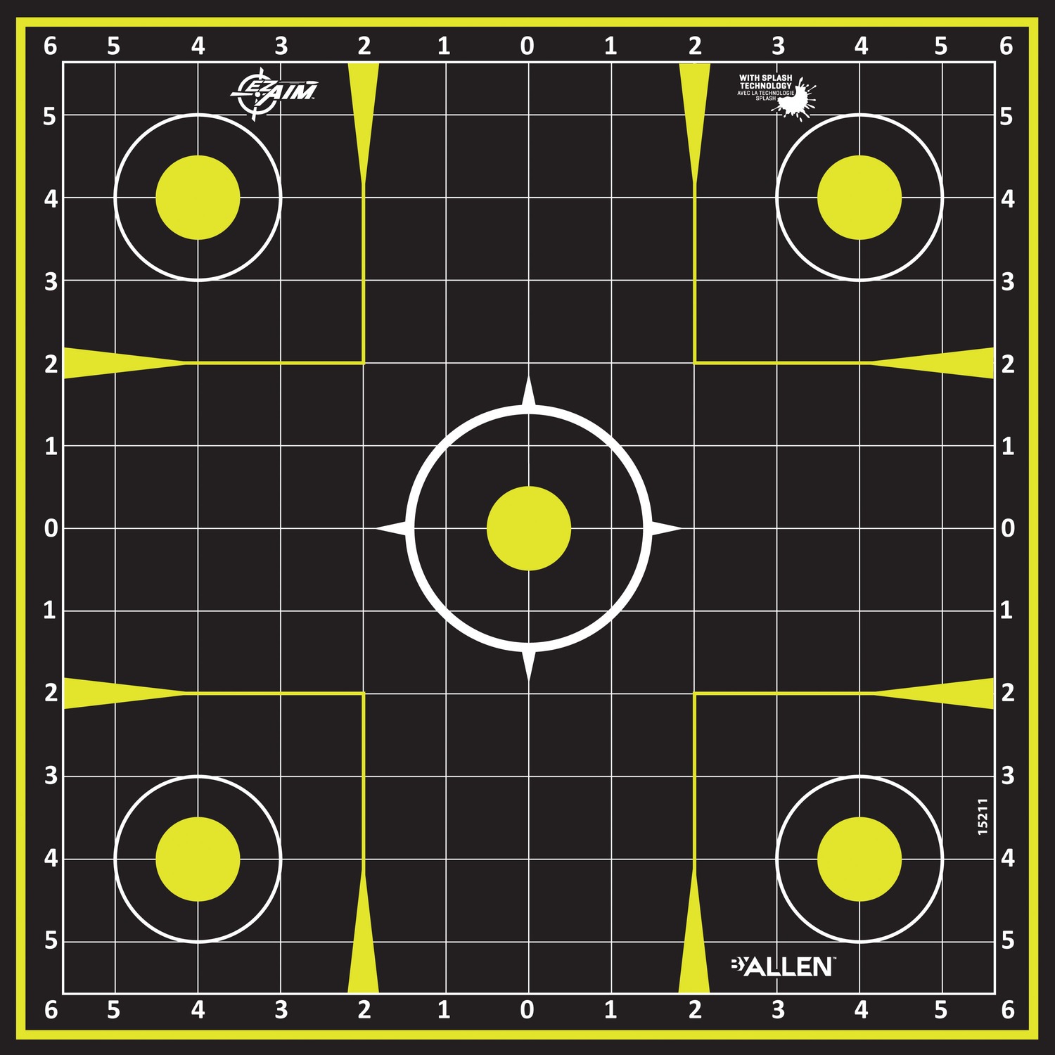 Allen 15211-30 EZ Aim Splash Hanging 12″x12″ Black/Chartreuse 30 Pack