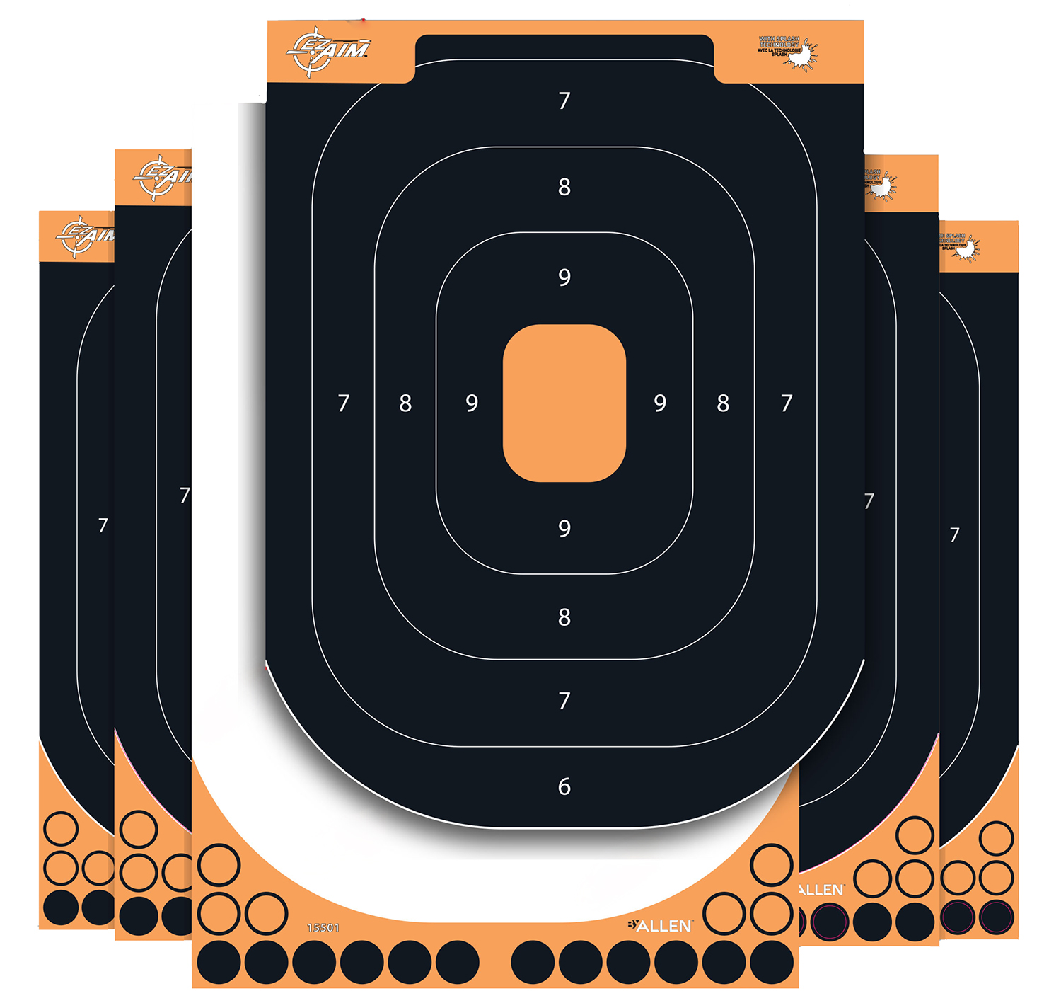 EZ-Aim 1550125 Splash Reactive Self-Adhesive Paper Black/Orange 12.50″x18.25″ Silhouette 25 Pack