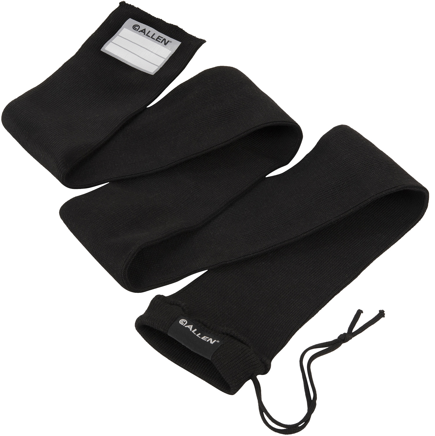 Allen 13173 Stretch Knit Gun Sock Black Silicone-Treated Knit w/Custom ID Labeling Holds Rifles with Scope or Shotguns 52″ L x 3.75″ W Interior Dimensions