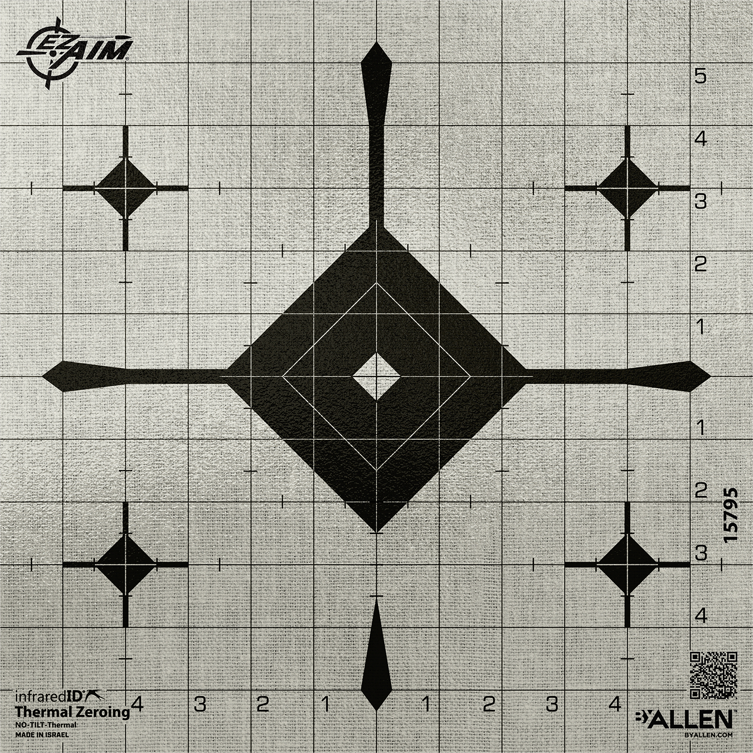EZ-Aim 15795 Grid Bullseye Adhesive Thermal ID Bullseye Paper 12″ x 12″ Gray