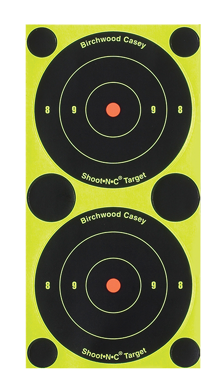 Birchwood Casey 34375 Shoot-N-C Reactive Target Self-Adhesive Paper Black/Yellow 3″ Bullseye 240 Pack