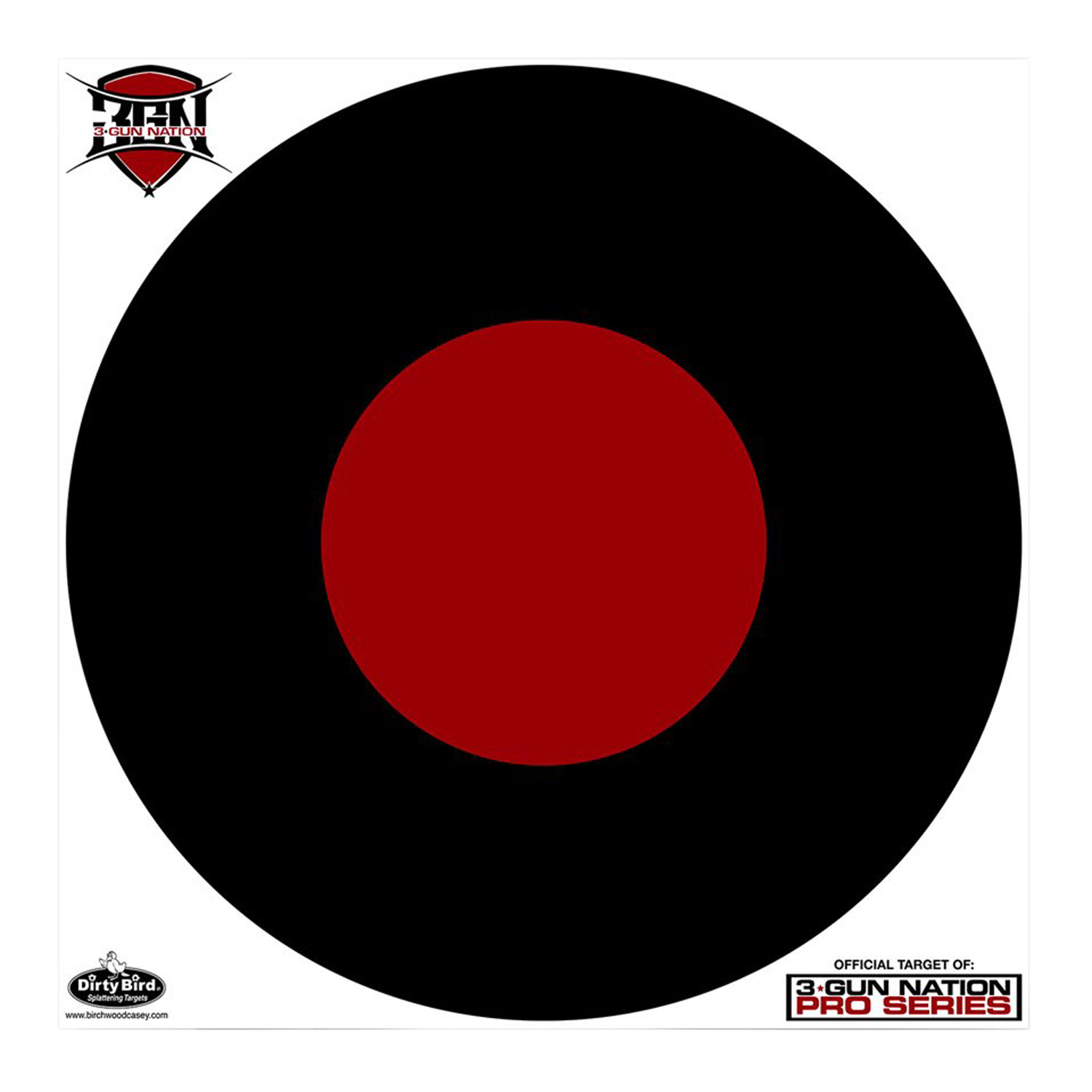 Birchwood Casey 35187 Dirty Bird 3-Gun Nation Circle Paper Hanging 17.25″ Black/Red 5 Pack
