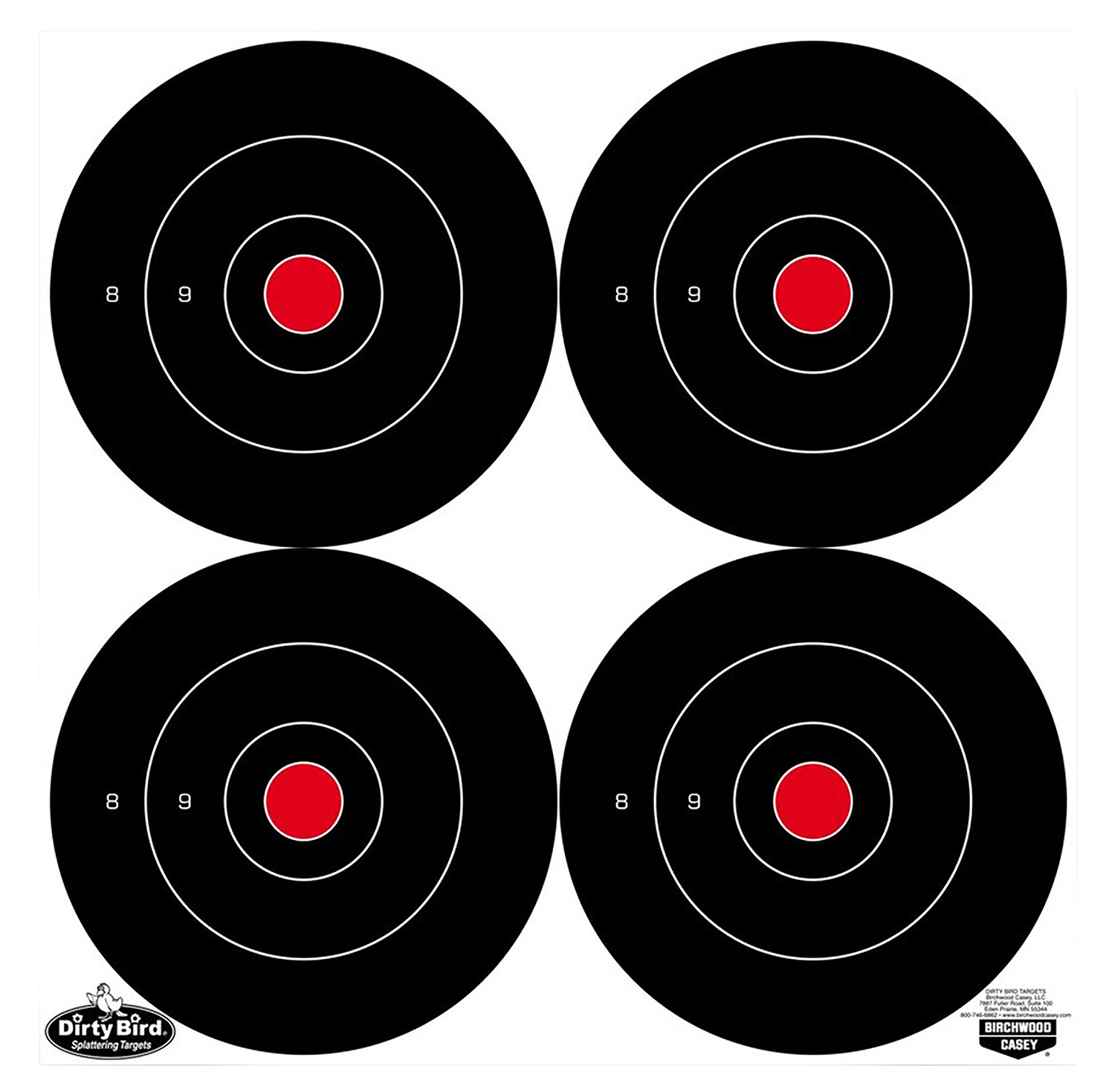 Birchwood Casey 35570 Dirty Bird 6″ Bullseye Tagboard Hanging Black/White 100 Per Pkg