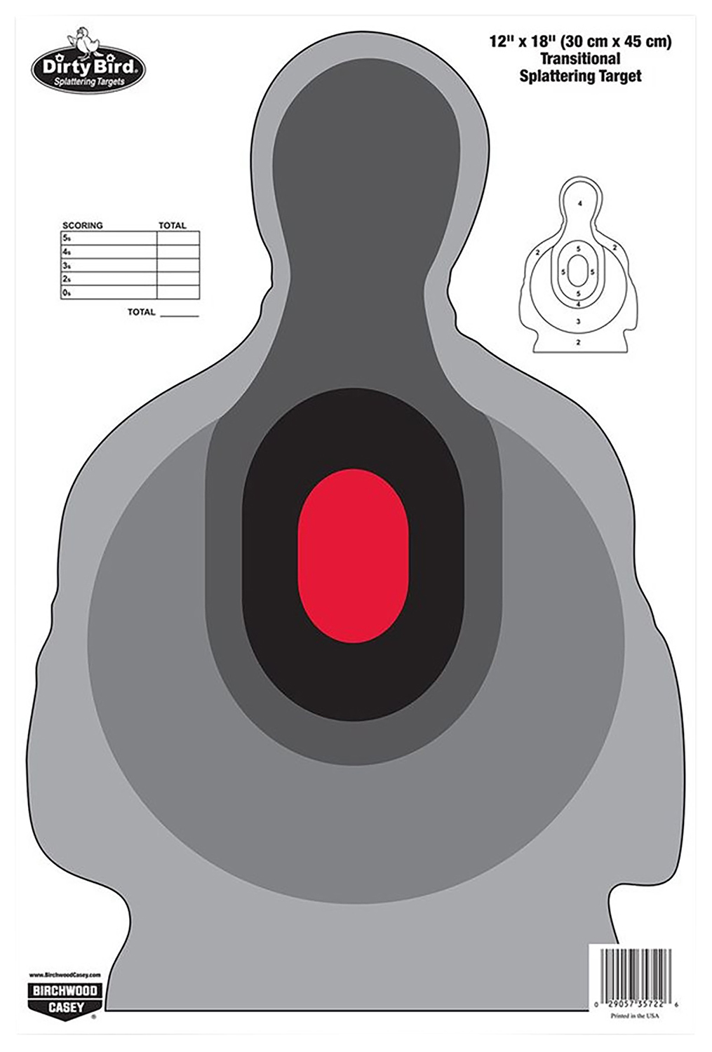 Birchwood Casey 35722 Dirty Bird  Silhouette Tagboard Target 12″ x 18″ 100 Per Pkg