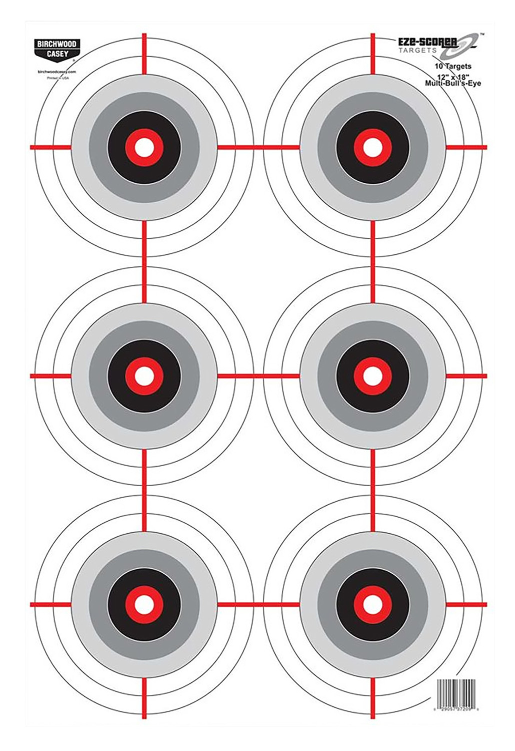 Birchwood Casey 37063 EZE-Scorer Bullseye Paper 12″ x 18″ Black/White Pkg of 100
