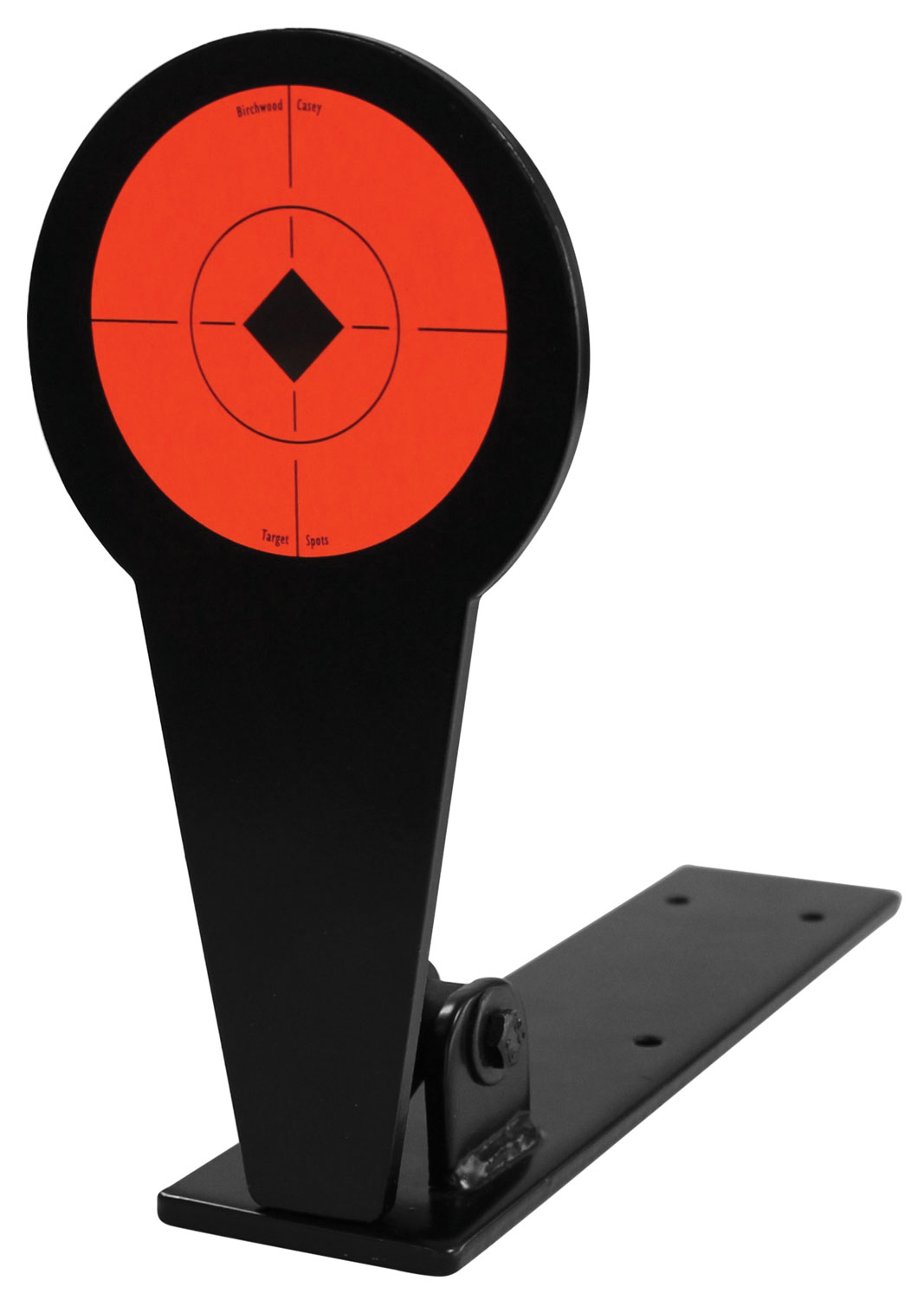Birchwood Casey 47524 World of Targets Popper 4″ Rimfire Pistol/Rifle Black/Orange Steel Diamond Standing Includes Ground Stakes