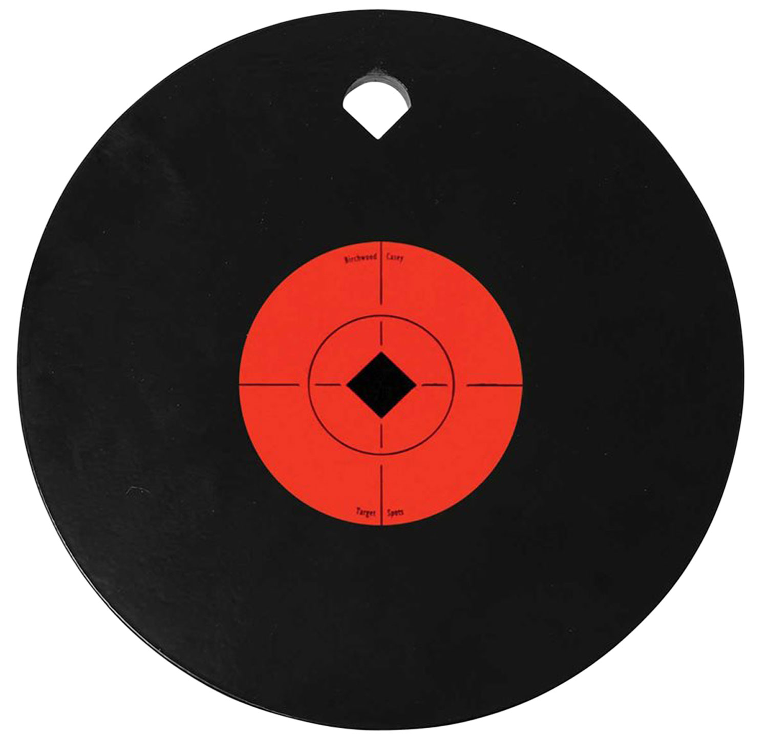 Birchwood Casey 47603 World of Targets Single Hole 8″ Pistol/Rifle Black/Orange AR500 Steel Circle w/Crosshair & Diamond 0.38″ Thick Hanging