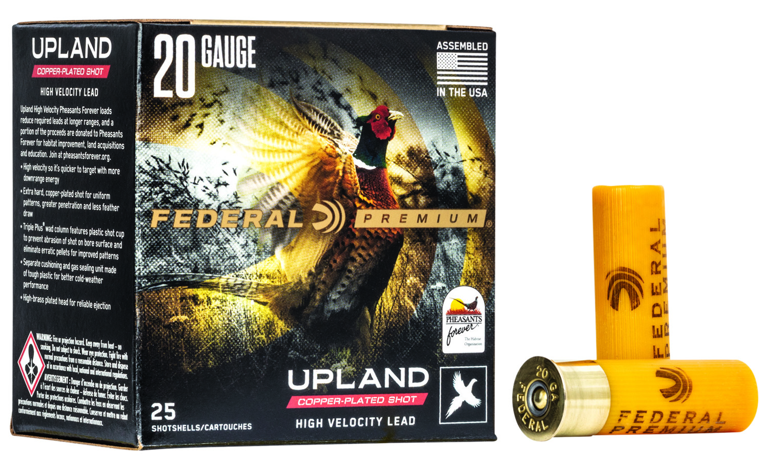 Federal PF2044 Premium Wing-Shok Pheasant Forever High Velocity 20Gauge 2.75″ 1oz 4Shot 25 Per Box/10 Case