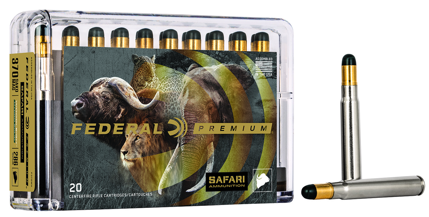Federal P370WH Premium Safari Cape-Shok 370SakoMag 286gr Woodleigh Hydro Solid 20 Per Box/10 Case