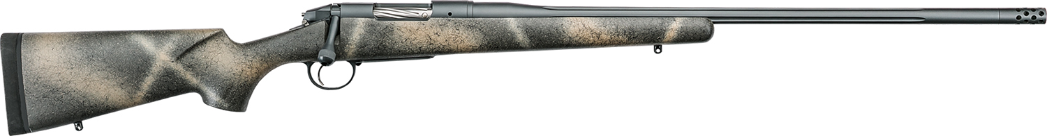 Bergara Rifles BPR3365 Premier Highlander 6.5 Creedmoor 4+1 24″ Sniper Gray Cerakote Fluted Barrel, Sniper Gray Cerakote 416 Stainless Steel Receiver, Woodland Camo Grayboe Stock
