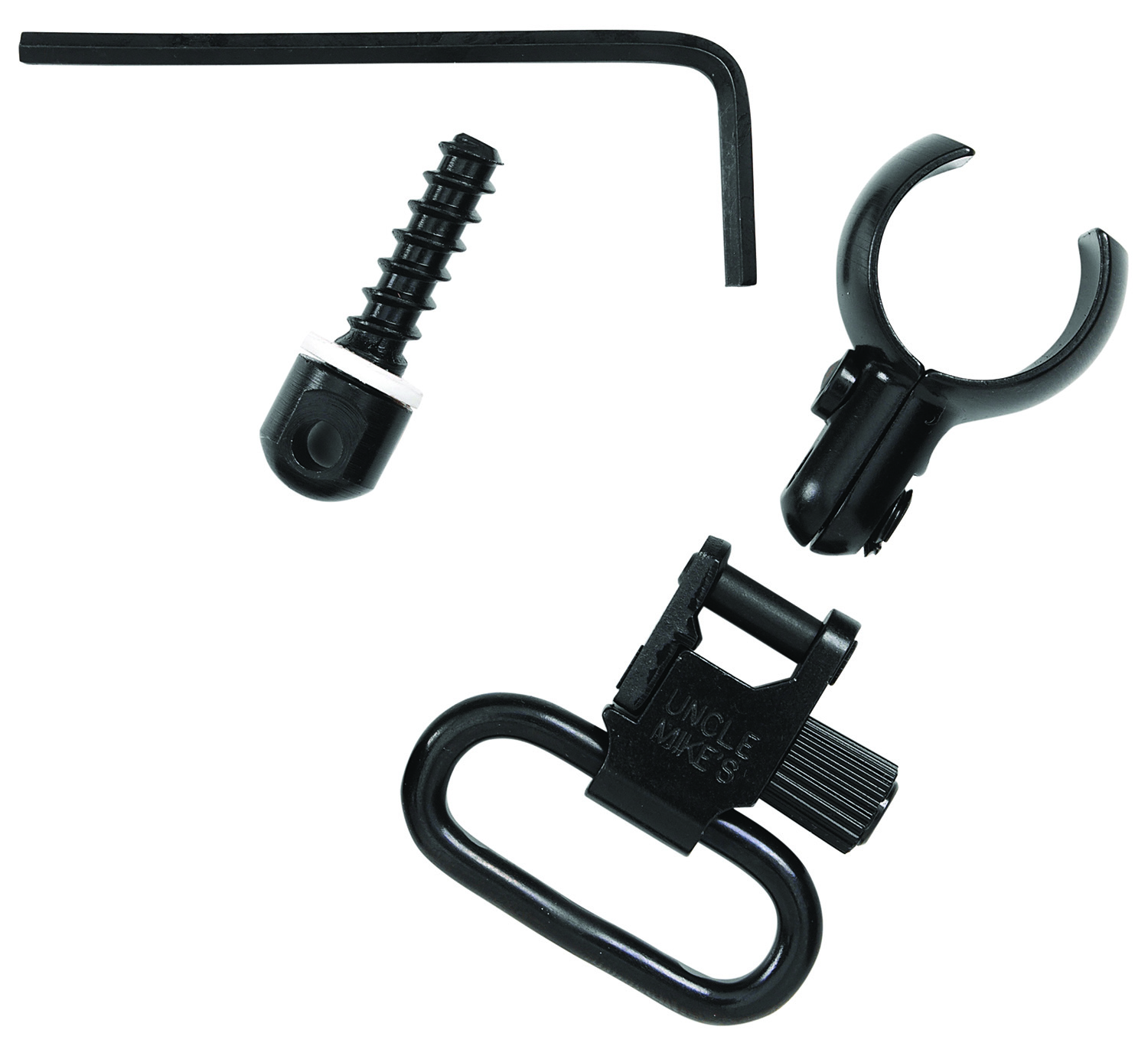 Uncle Mike’s 13912 Magnum Band Swivel Set Quick Detach 115 CFL Tri-Lock Blued 1″ Loop for .630-.675″ Mag Tubes