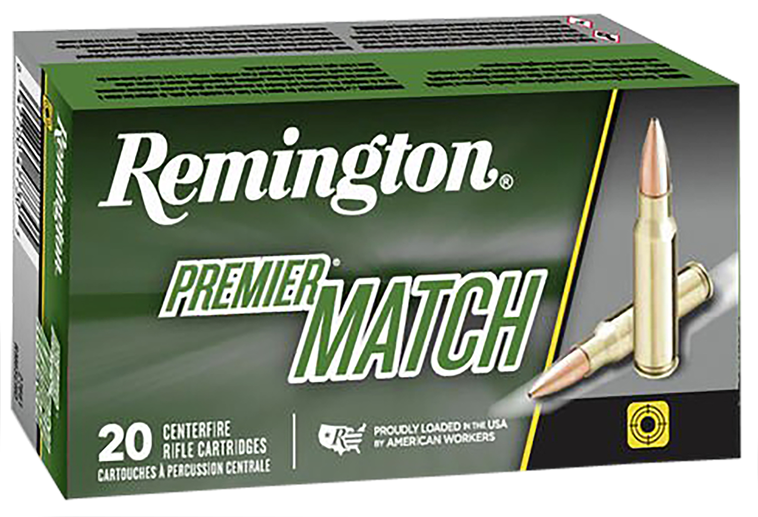 Remington Ammunition 21485 Premier Match 308Win 168gr Sierra MatchKing BTHP 20 Per Box/10 Case
