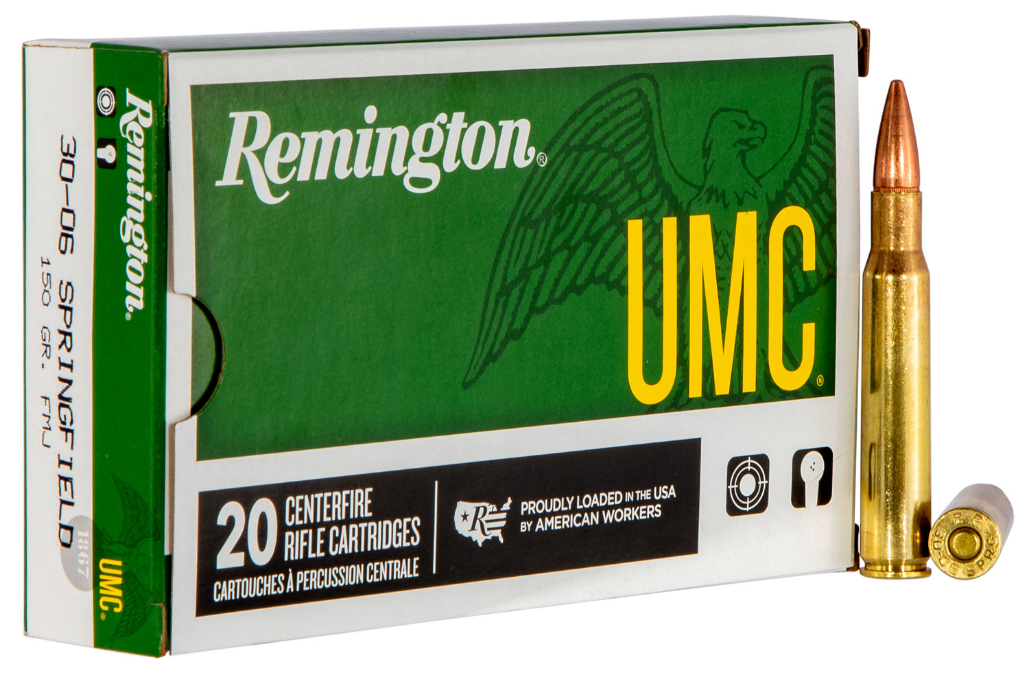 Remington Ammunition 23699 UMC  30-06Springfield 150gr Full Metal Jacket 20 Per Box/10 Case