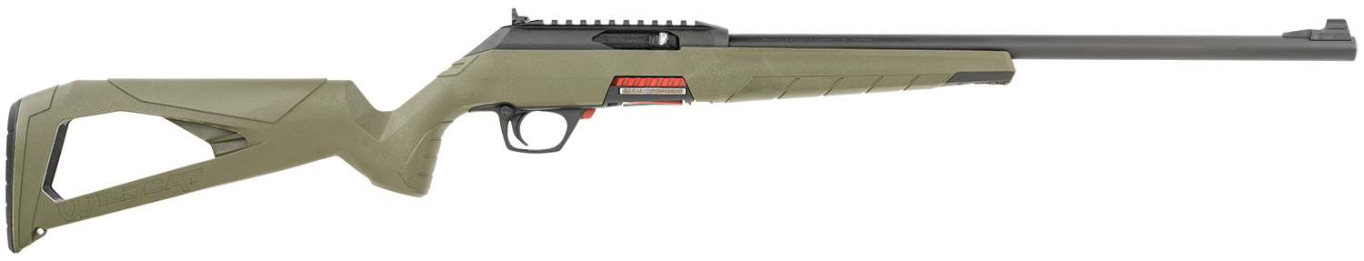 Winchester Repeating Arms 521139102 Wildcat  Full Size 22 LR 10+1 18″ Matte Blued Sporter Barrel, Picatinny Rail Matte Black Polymer Receiver, OD Green Skeletonized Synthetic Stock, Ambidextrous
